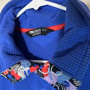 Outdoor Research Trail Mix Snap Pullover Womens XS Blue‎ Grid Fleece Waffle thumbnail 3