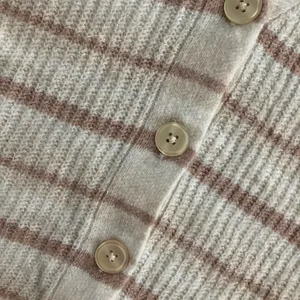 American Eagle Womens cream striped boxy cropped cardigan thumbnail 6