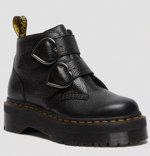 Dr. Martens Devon Heart Leather Platform boots goth emo baby bat women’s 5 alt thumbnail 1
