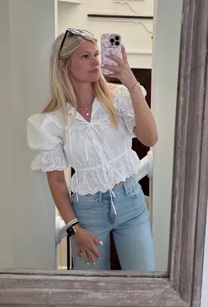 sofia the label white eyelet blouse thumbnail 1