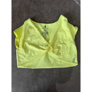 Free People FP Movement Hatch Shrug Citrus Neon Yellow Twist Front Crop Top XL thumbnail 3