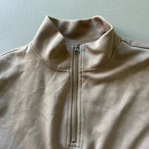 Athletic Quarter Zip Sweatshirt Tan Size M thumbnail 7