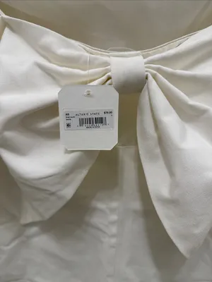 Altar’d state white mini bow dress NWT! thumbnail 3