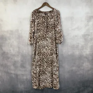 Jackie O Loungewear‎ Maxi Dress Womens Small Resort Coastal Animal Print Stretch thumbnail 16
