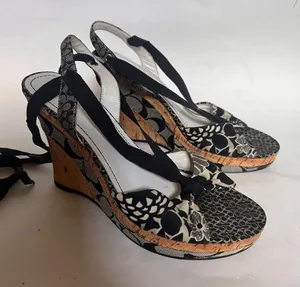 Coach "Rachel" Ribbon Lace up Ankle Cork Wedges Sz 7 Style A3175 thumbnail 1