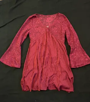 Altar’d State Maroon Lace Dress thumbnail 2