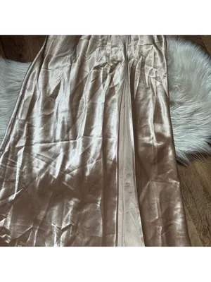 BIRDY GREY Mia Shiny Satin Strapless Maxi Dress In Gold thumbnail 4
