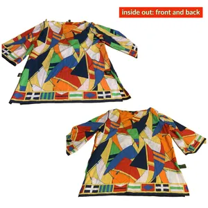 Lauren Ralph Lauren Bright Multi-Color "Sails" Nautical Theme Tunic Top (L) thumbnail 9