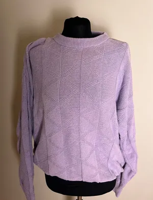 Van Heusen Vintage Lavender Textured Crewneck Sweater thumbnail 1