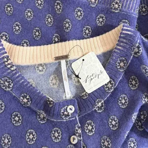NWT!! FREE PEOPLE Nocturnal Patterned Cardigan Sweater Cardi‎ Floral Large thumbnail 9