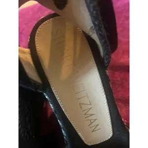 STUART WEITZMAN Marguerita Black Ankle Wrap Wedge Sandal Espadrille Shoes 5.5 36 thumbnail 4