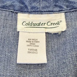 Vintage Coldwater Creek Womens Modest Country Denim Maxi Dress Size M Cotton thumbnail 5