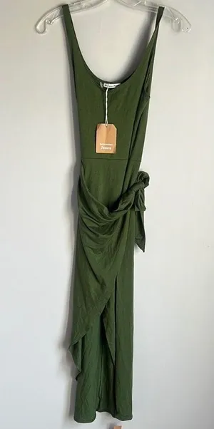 NEW Reformation Kaila Midi Dress Green thumbnail 1