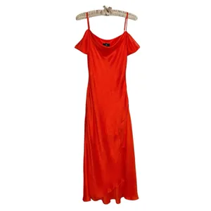 I.N. San Francisco Y2K Off Shoulder Bias Cut Slip‎ Dress M Cowl Neck Midi Fairy thumbnail 6