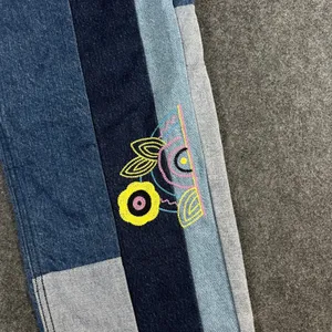 BDG High-Rise Baggy Patchwork Jeans Multi-Color Embroidered Denim Size 27 Boho thumbnail 10