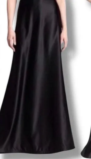 TADASHI SHOJI Black Satin Maxi Skirt thumbnail 1