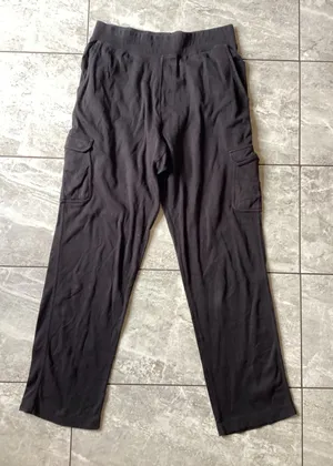 Pact Organic Cotton Cargo Sweatpants Black Charcoal Womens Large Lounge Pants thumbnail 1