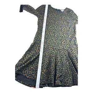 Ann Taylor Loft Womens Cheetah Print Drop Waist Fit & Flare Mini Dress Brown M thumbnail 6