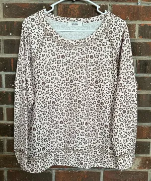 Women’s Cream & Brown Belinda Leopard Print Long Sleeve Top thumbnail 1