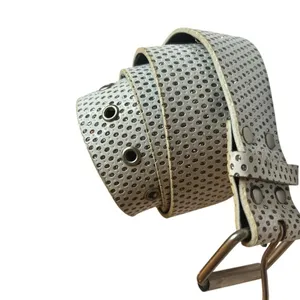 Rhinestone Belt Y2K Glam Rock McBling Era Studded White Wide Grommet Buckle 45" thumbnail 3