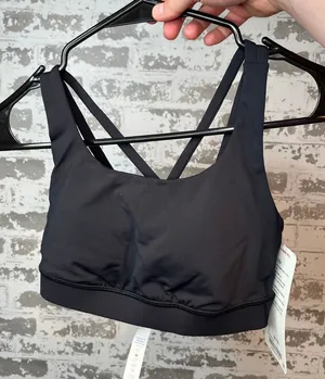 Lululemon | women nwt black energy bra with pads thumbnail 1