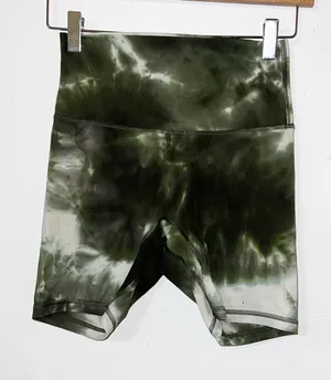 Lifts green tie dye women’s activewear high rise 6” inseam biker shorts thumbnail 1