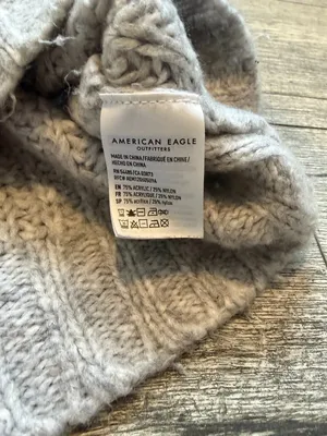American Eagle Outfitters Womens Medium Grey Crop Knit Sweater Crew Neck thumbnail 4