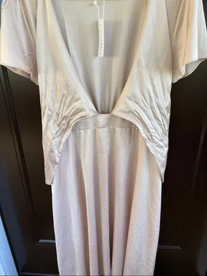 NWT Baltic Born Poppy Satin Midi Dress Champagne Size Large thumbnail 5