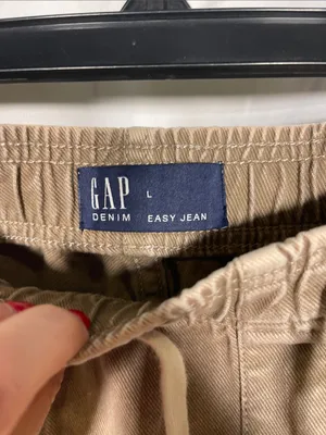 GAP WOMENS TAN CARGO EASY JEAN LARGE thumbnail 3