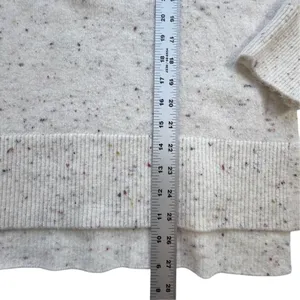 LOFT Mock Neck Flecked Confetti Sweater Womens Large Cream Cozy Pullover NWT thumbnail 7
