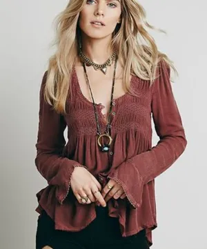Free People 'Blue Bird' Smocked Tunic thumbnail 1