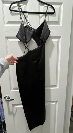 Zara Black Cut Out Midi Dress thumbnail 5
