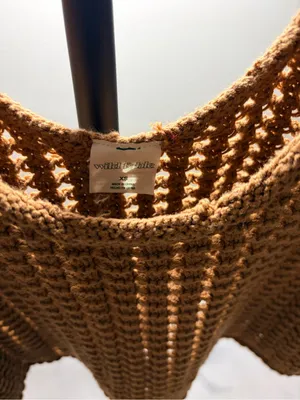 wild fable Brown Crochet Scoop Neck Crop Top thumbnail 3
