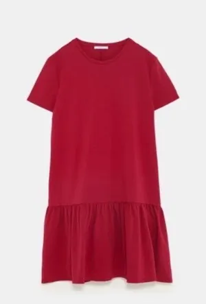 Zara Short Sleeve Peplum Shift Dress thumbnail 2
