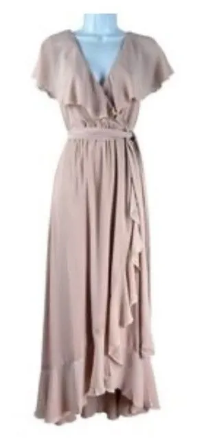 MUMU Mauve Midi Dress Size M Pink Size M thumbnail 1