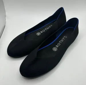 Rothys The Point Black Solid Pointed Toe Knit Flats Womens 8.5 Sustainable Shoe thumbnail 1