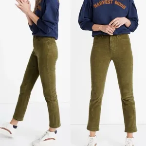Madewell Corduroy Green Classic Straight Jeans 26 thumbnail 2