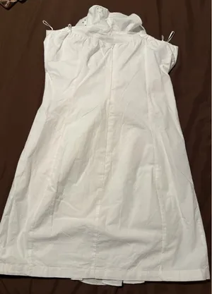 Zara White Ruffle Mini Dress thumbnail 3