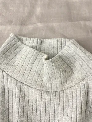 ZARA Gray Turtle Neck Long Sleeve thumbnail 4