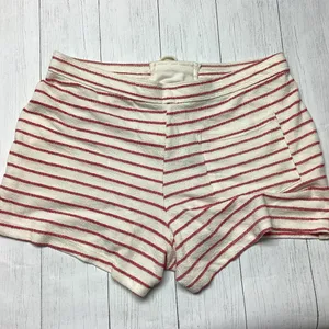 NWT aerie Red and Ivory Striped Shorts Size Medium thumbnail 7