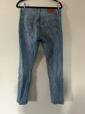 Levi's 501 Straight Jeans 27 Distressed Light Wash Button Fly Minimalist Capsule thumbnail 6