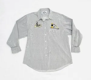 Vintage Las Olas Nautical Embroidered & Embellished Button Down Striped Shirt thumbnail 1