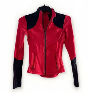 Lululemon Forme Jacket Womens 4 Athleisure Full Zip Stretch Luon Mesh‎ Vents Red thumbnail 1