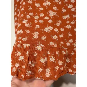 Abercrombie & Fitch Rust Ditzy Floral Print Ruffle Hem Mini Skirt Size Small thumbnail 4