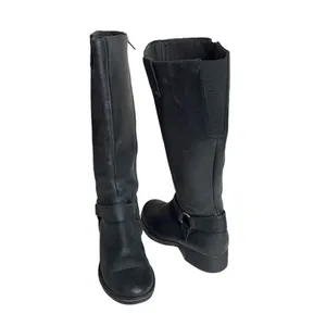 CLARKS Royal Derby Black Leather Boots Low Heal Tall Riding Womens Size 7.5 thumbnail 8
