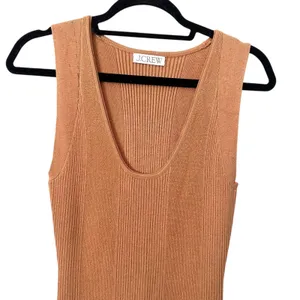 J.CREW Ribbed Knit Midi Fitted Dress Tan Small‎ thumbnail 4