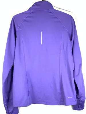Nike Dri-FIT Womens Half Zip Pullover Purple Running Thumbholes Long Sleeve M thumbnail 14