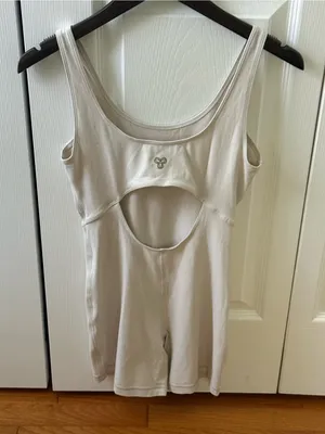 Aritzia Golden Butter Sway Romper in Matte Pearl thumbnail 4