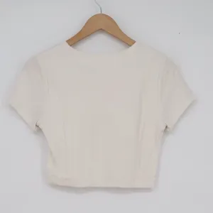 Live in the Moment Cream Crop Top Short Sleeve Crew Neck Mens Medium thumbnail 4