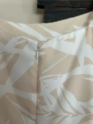 Amanda Uprichard Sienna Tiered Crepe Slip Mini Dress Desert Palm Cream Leaf thumbnail 6